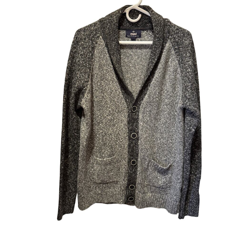 Mavi Button Front Shawl Collar Long Sleeve Grandpa Cardigan Size L Unisex